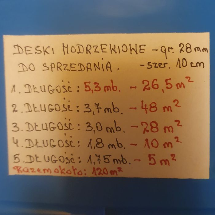 Deski modrzewiowe cena za metr kwadratowy grube 28 mm szerokie 10 cm