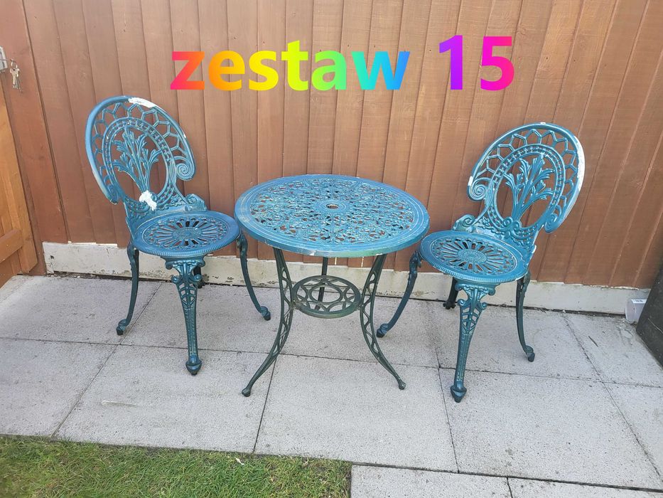 Bistro zestaw mebli ogrodowych żeliwo/ aluminium. Super jakość i cena