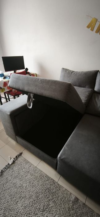 Sofá Chaise Longue cinza