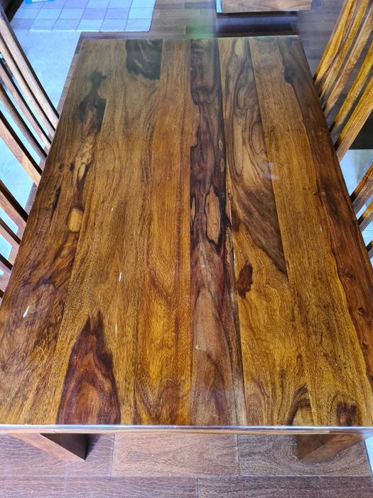 Stół drewniany kolonialny indyjski rozkladany 150x90 - 230x90 + 4 krze