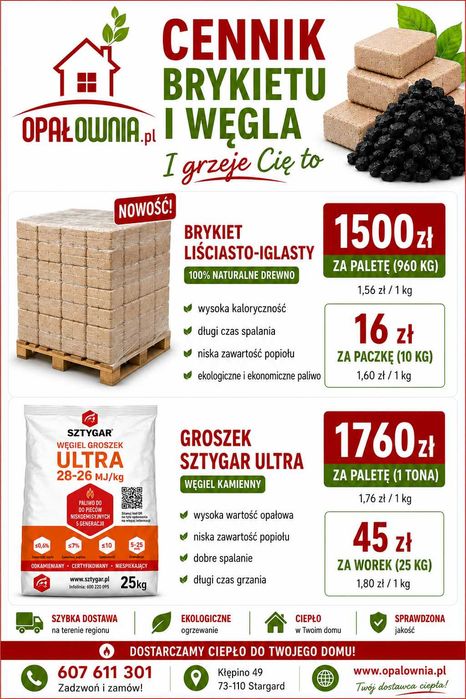 Pellet drzewny duński IGLASTY PREMIUM 6mm A1 , DOSTĘPNY.