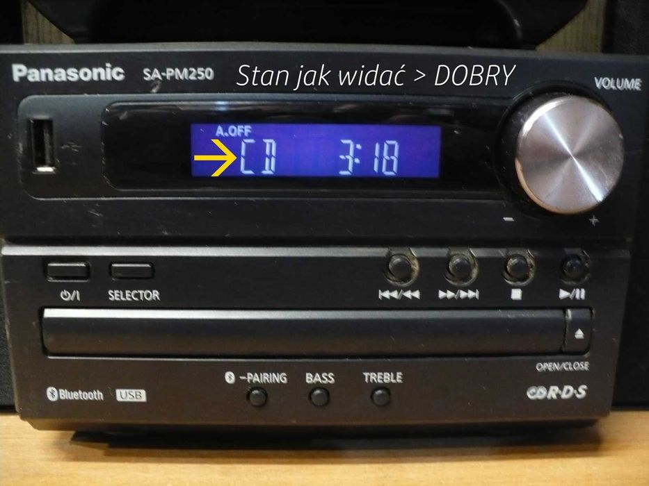 Panasonic SA-PM250 Mikro-system CD 20W, Bluetooth, USB, FM, bogaty bas