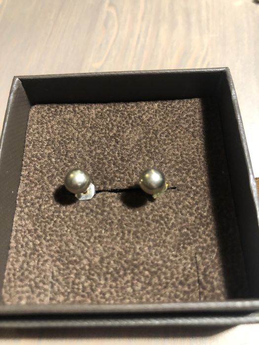 Kolczyki kulki kolor złota miedzi