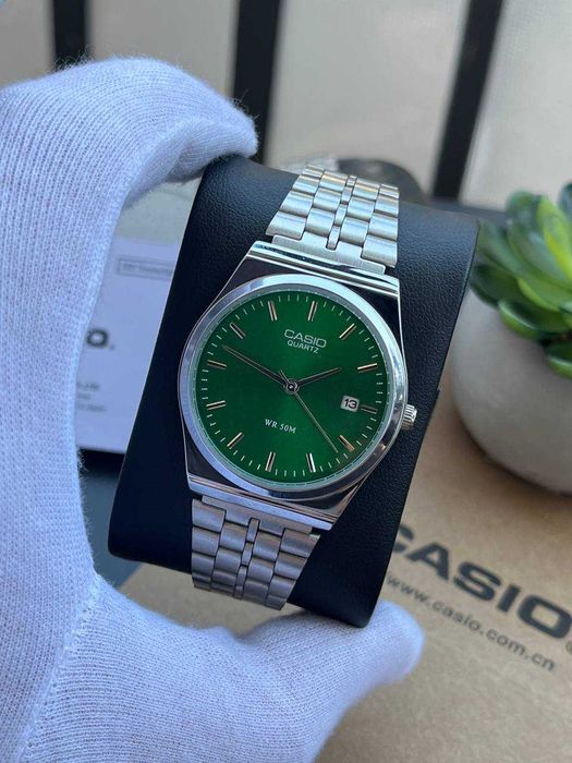 Годинник Casio MTP-VC01 Silver-Green | часы касыо A159 | MTP-B145D