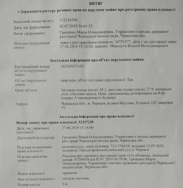 Частина в 2х кімнатній квартирі.(Право власності)