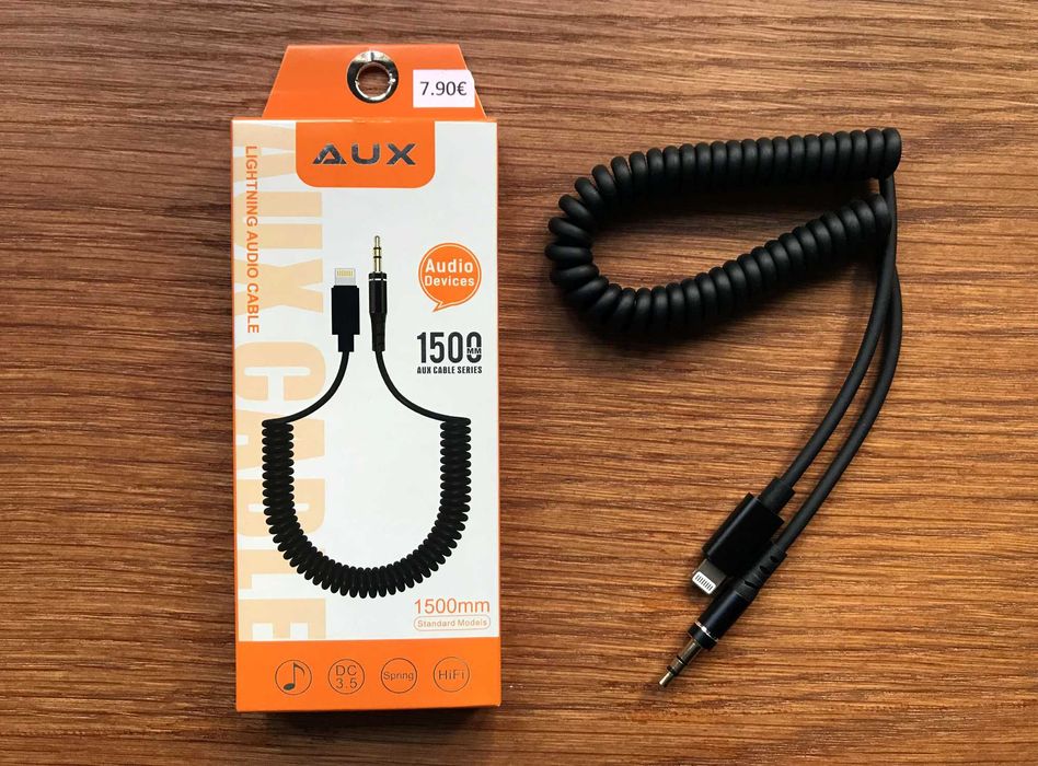 Cabo lightning para áudio jack 3.5mm - 1,5 metros