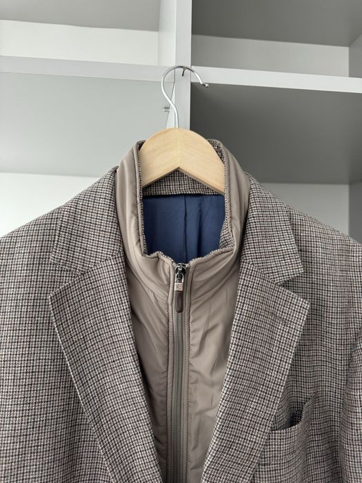 Піджак Hackett Micro Check Beige Linen Blazer