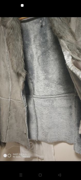 Świetne futerko kożuszek krótki szary