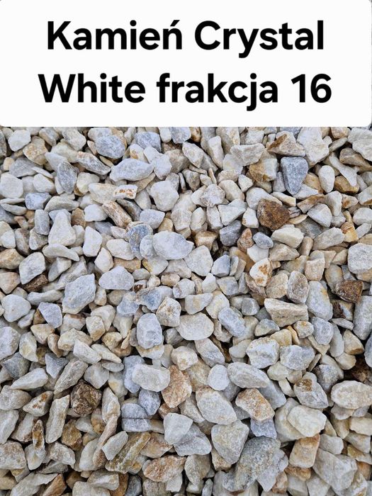 Kamień ogrodowy ozdobny biały crystal white frakcja 16