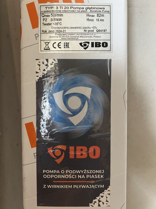 Pompa glebinowa 50l/min studnia