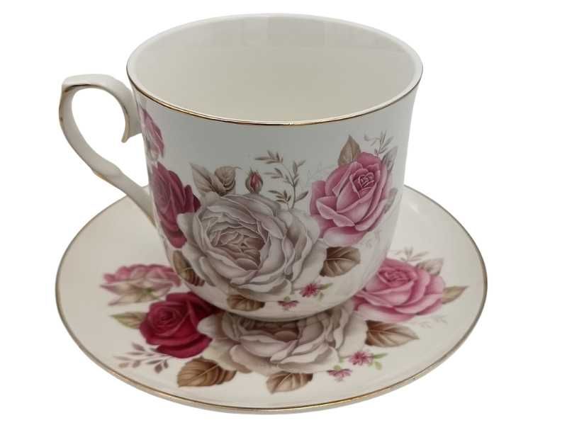 Zestaw box prezentowy filiżanka JUMBO spodek herbata konfitura ciastka