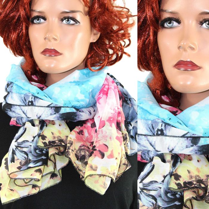 d9 DIVIDED BY H&M Stylowy Miękki Kolorowy Szal Apaszka 105x152