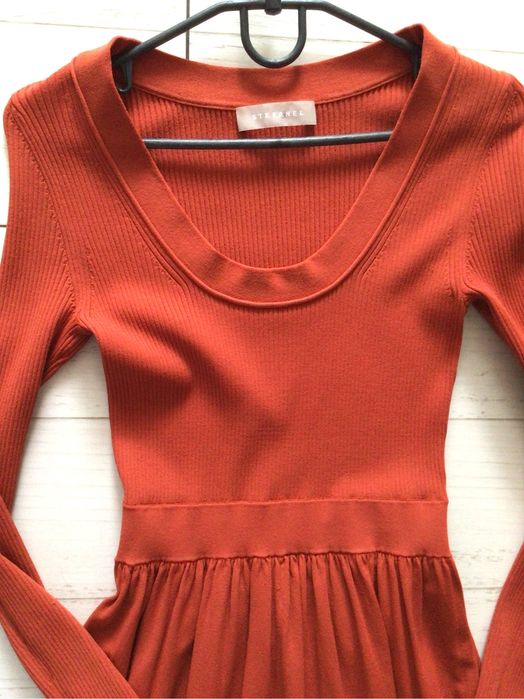 Розкішна Сукня резинка довга міді Stefanel Італія теракот хс нарядна