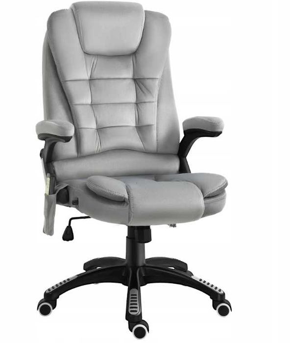 Fotel biurowy z masażem szary