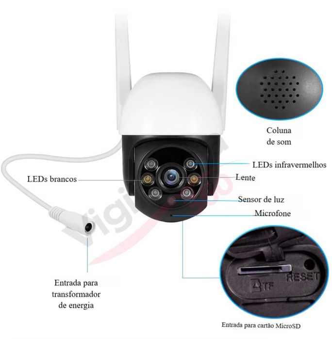 Câmara Vigilância sem fios WiFi PTZ Exterior Full HD 2MP Tuya NOVA