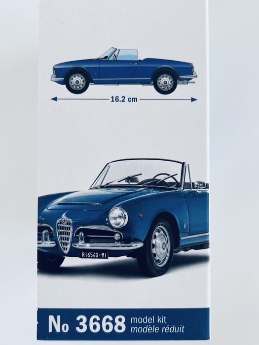 Samochód Alfa Romeo Giulia 1600 Spider model Italeri 3668