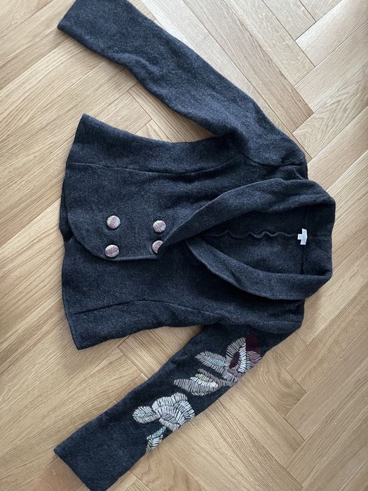 Nowa marynarka żakiet Solar rozm. XS/S wełna grafit haft