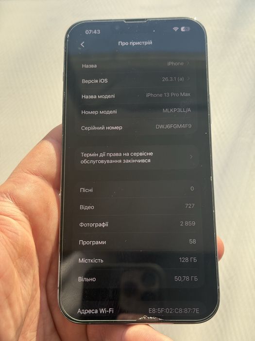 Айфон 13 про мах 128 85% акб