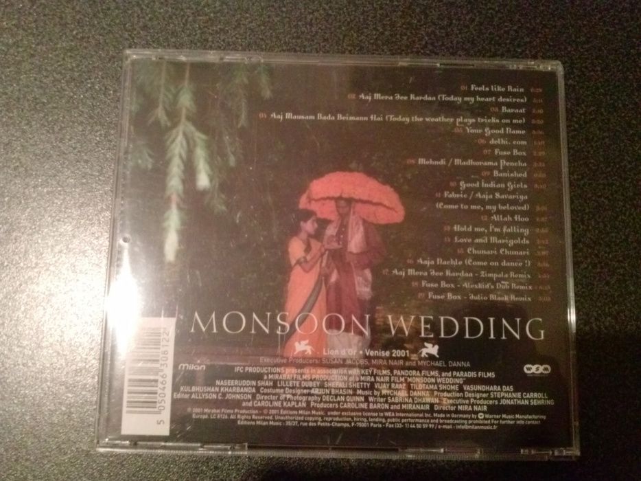 Płyta cd muzyka filmowa monsunowe wesele, na prezent, Indie