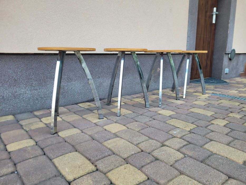 4 x Taboret Chromowany Design