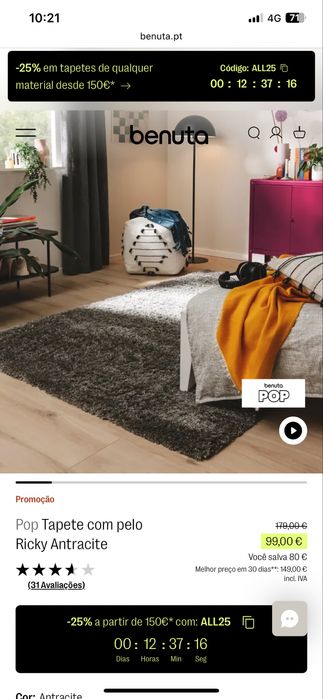 Tapete pelo alto 160x230 Benuta Pop Ricky