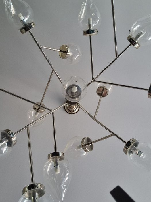 Candeeiro de Teto Moderno | Design Contemporâneo | 12 Luzes em Vidro