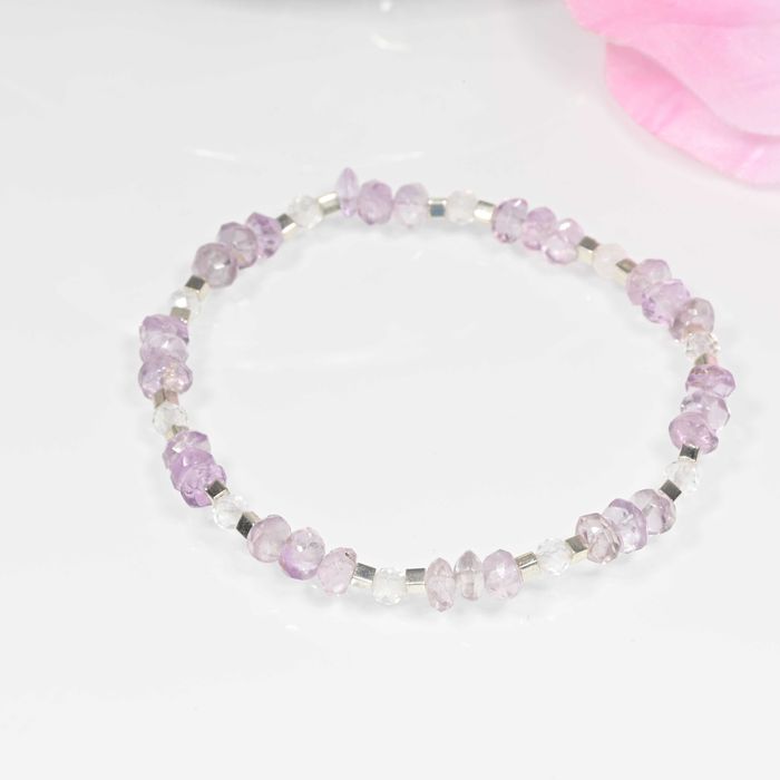 Bransoletka Ametyst, Kryształ Górski naturalne kamienie