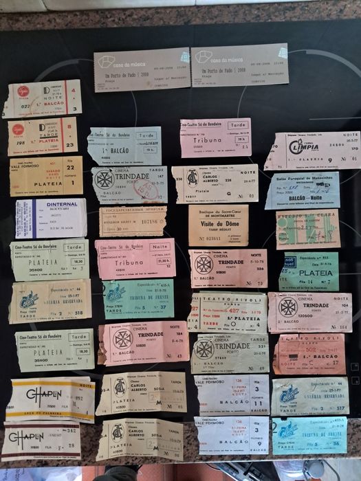Bilhetes de cinema  antigos.