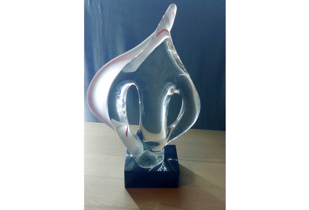 Szkło artystyczne szklana rzeźba forma Henryk Rysz Huta Sabina