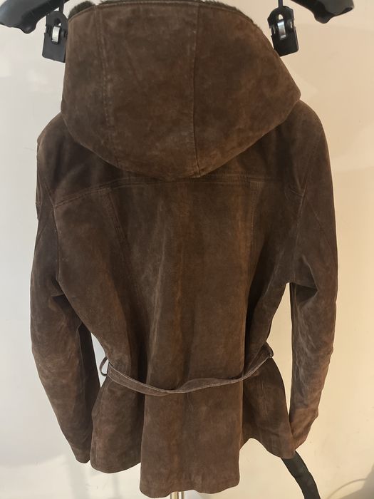 Zamszowa krótka  brązowa kurtka damska S