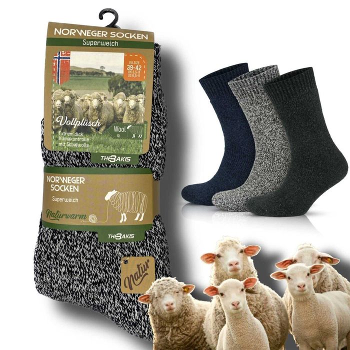 3x Skarpety wełniane ciepłe NORWEGER- 39/42, art 9005 lub 6