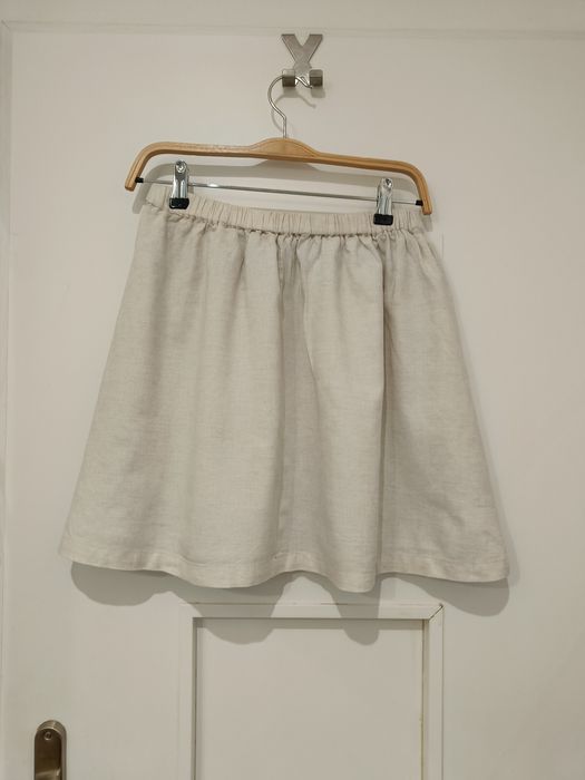 Mango lniana spódnica len bawełna natural beige 140