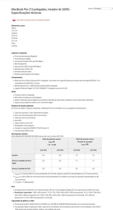 Macbook Pro 2009 funciona