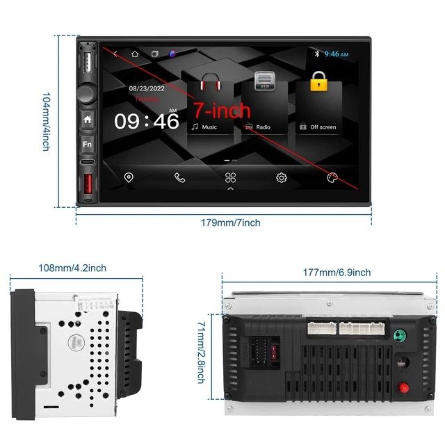 Rádio 7" Android 13 Touch 2/32GB Carplay GPS wifi USB FM Android Auto