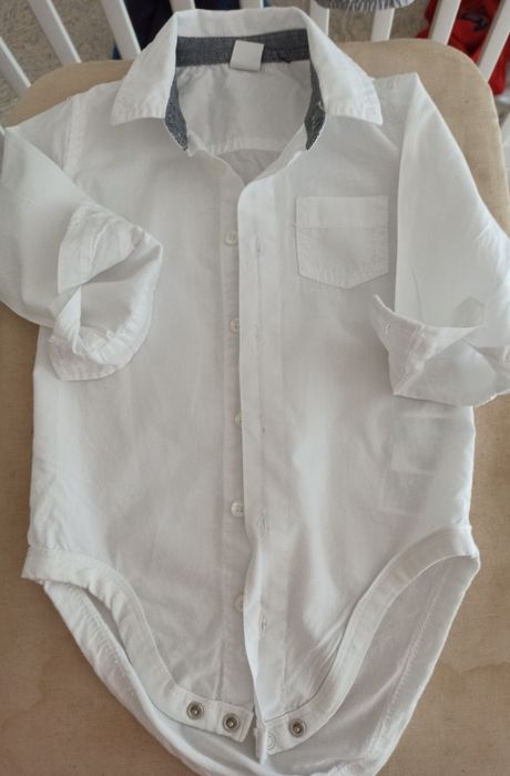 Lniany garniturek do chrztu r 80.