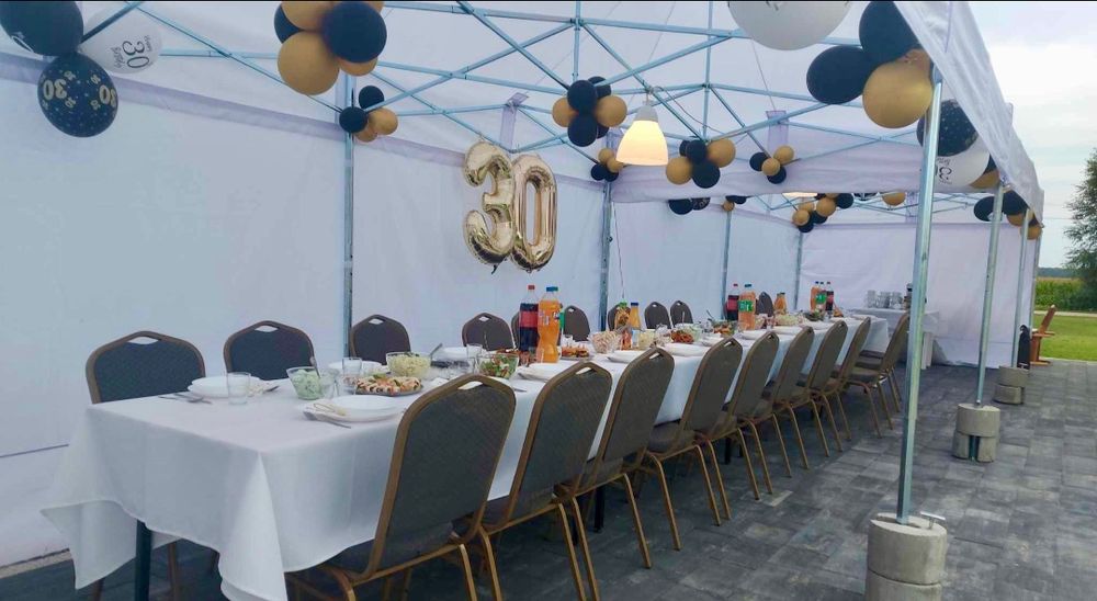 Namioty ogrodowe, wynajem namiotów imprezowych, stoły , krzesła...