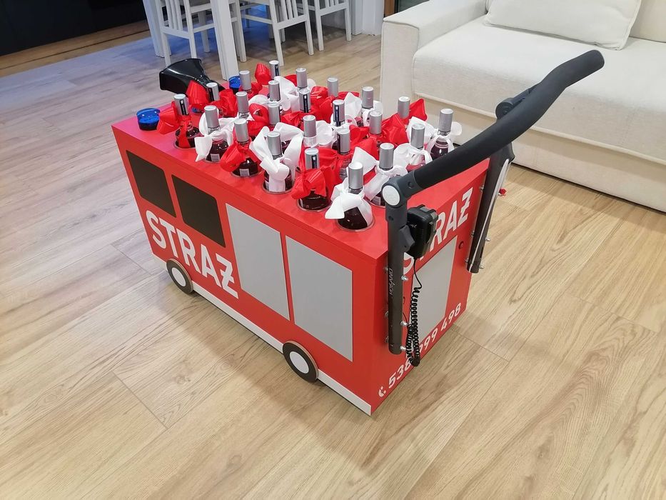 Wódkowóz wesele ślub dekoracja sali koszyk na alkohol imieniny syrena