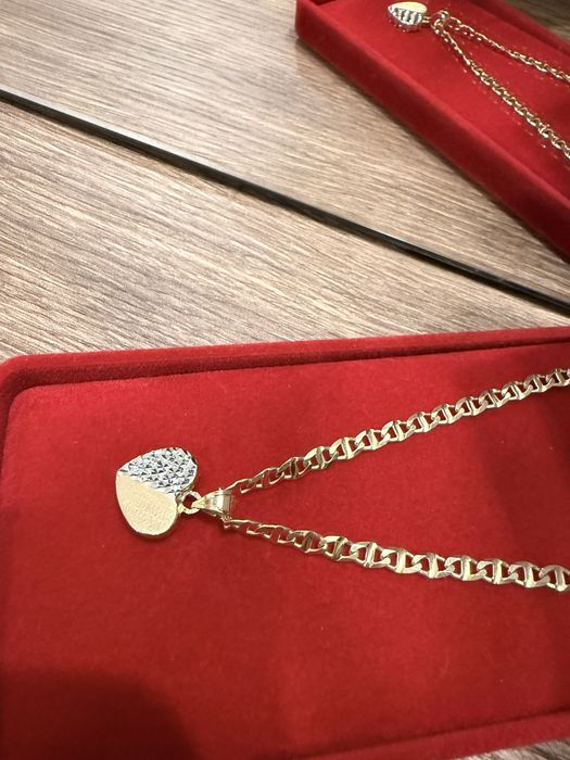 Złoty naszyjnik 585 10g zawieszka serce