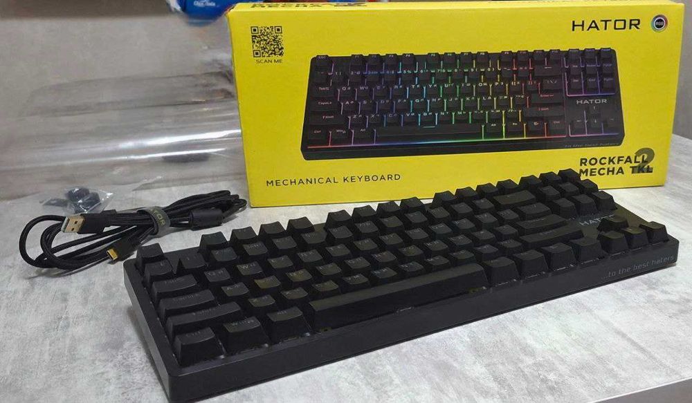Клавиатура,HATOR Rockfall 2 Mecha tkl(Indigo)
