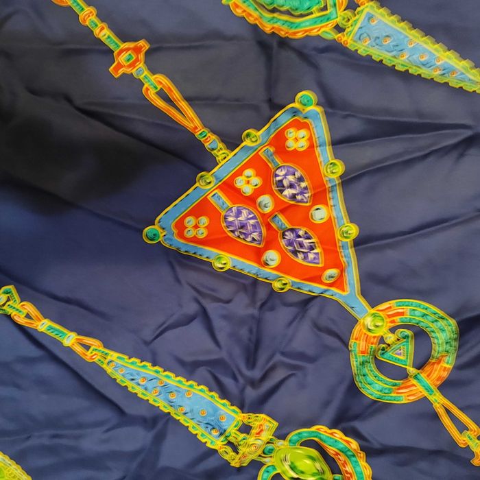 Must De Cartier Vintage Silk Scarf Jewelry Motif