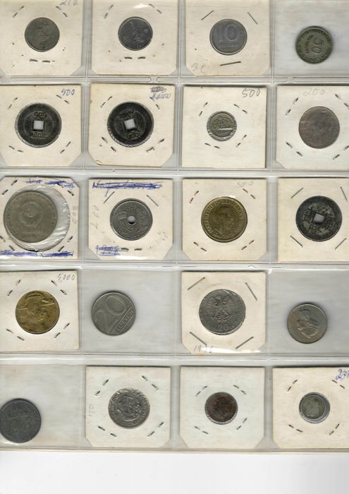 Lote de 20 Moedas do Mundo — Ásia, Europa, América
