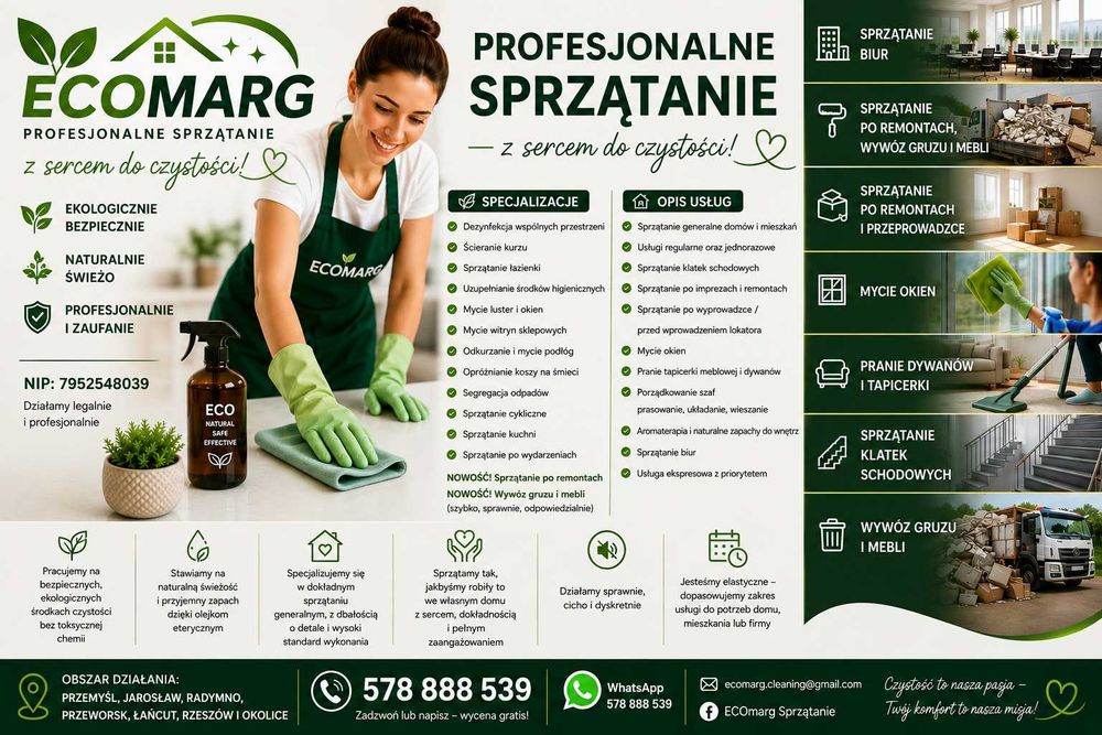 Sprzątamy dokładnie, szybko, rzetelnie.