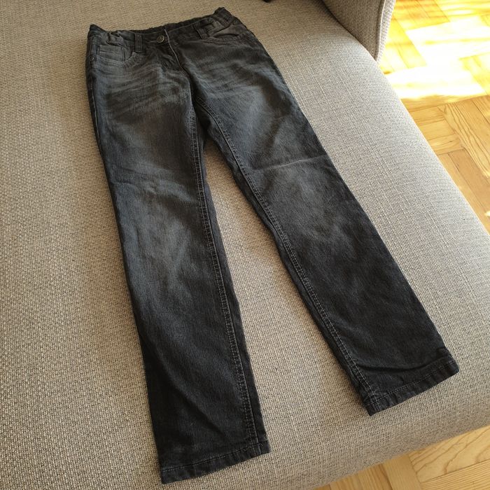 Spodnie jeans na podszewce czarne 140