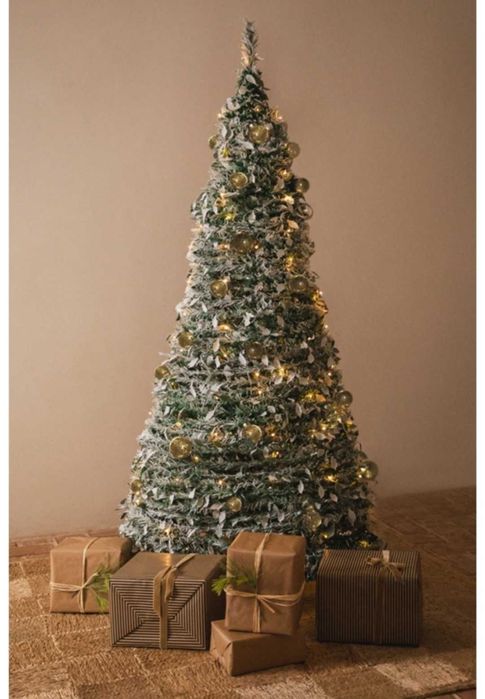 Árvore de Natal Dobrável Sklum + TODOS os Enfeites (Como Nova) 210 cm