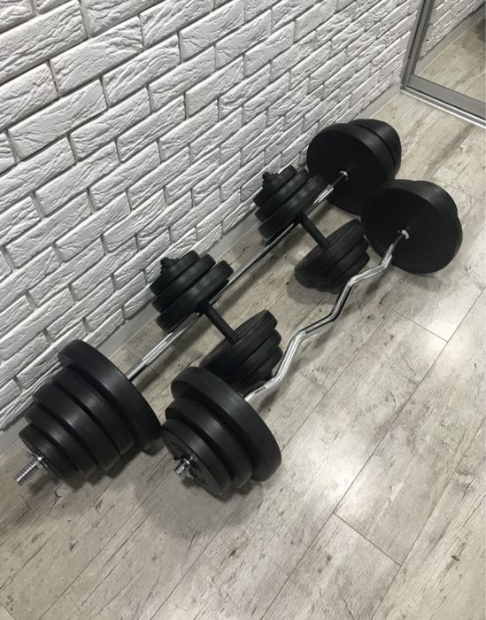 Набори штанга гантелі лавка з страйками для жиму