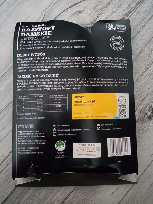 Rajstopy rozmiar 5. 60 den. Kolor granatowy