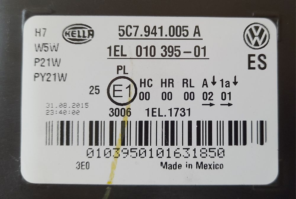 Фари HELLA 5C7.941.005 A 1EL 010395-01 5C7.941.006 A  1EL 010395-02