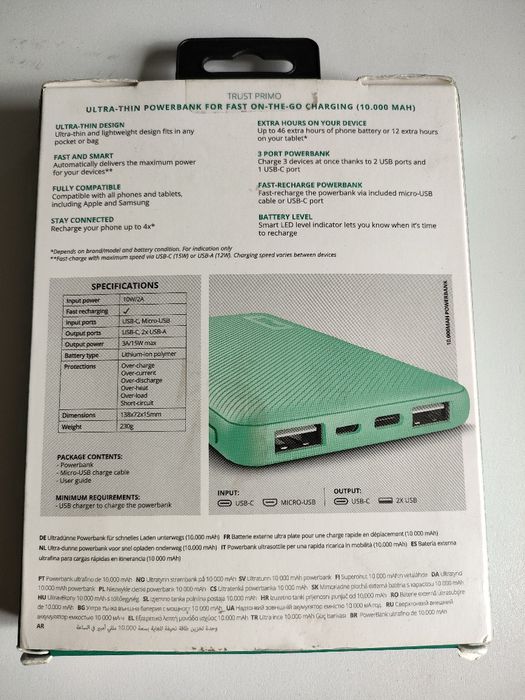 Powerbank 10000mAh Trust Primo USB-C.