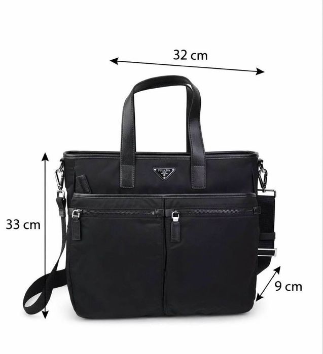 Сумка Prada 2VG860 Re-Nylon and Saffiano bag чоловіча чорна мужская