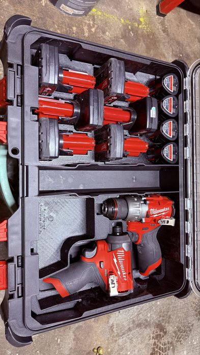 Molde 3d para caixa milwaukee packout para baterias m12 e combo